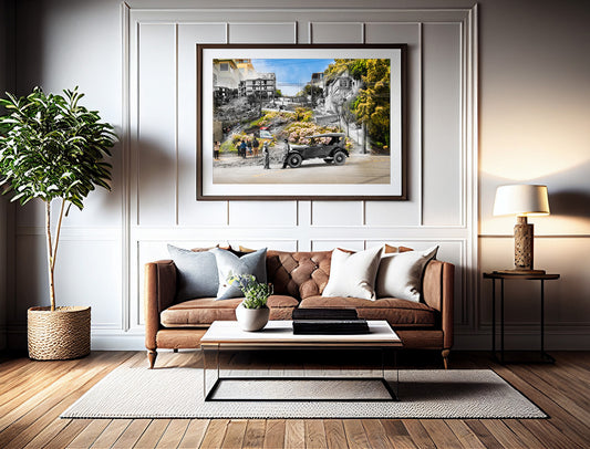 Lombard Street, San Francisco, California - Framed and Matted Print