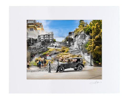 Lombard Street, San Francisco, California - Matted Print
