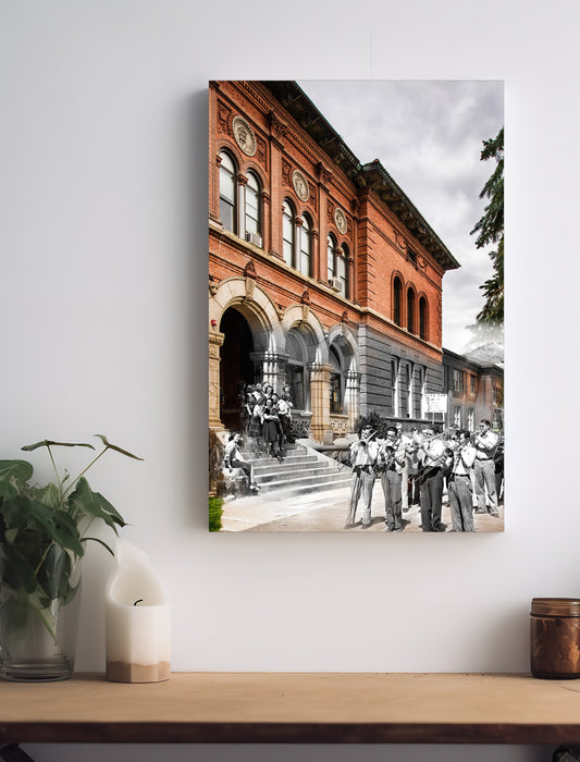 Montana Tech Main Hall and Band - Canvas Gallery Wrap