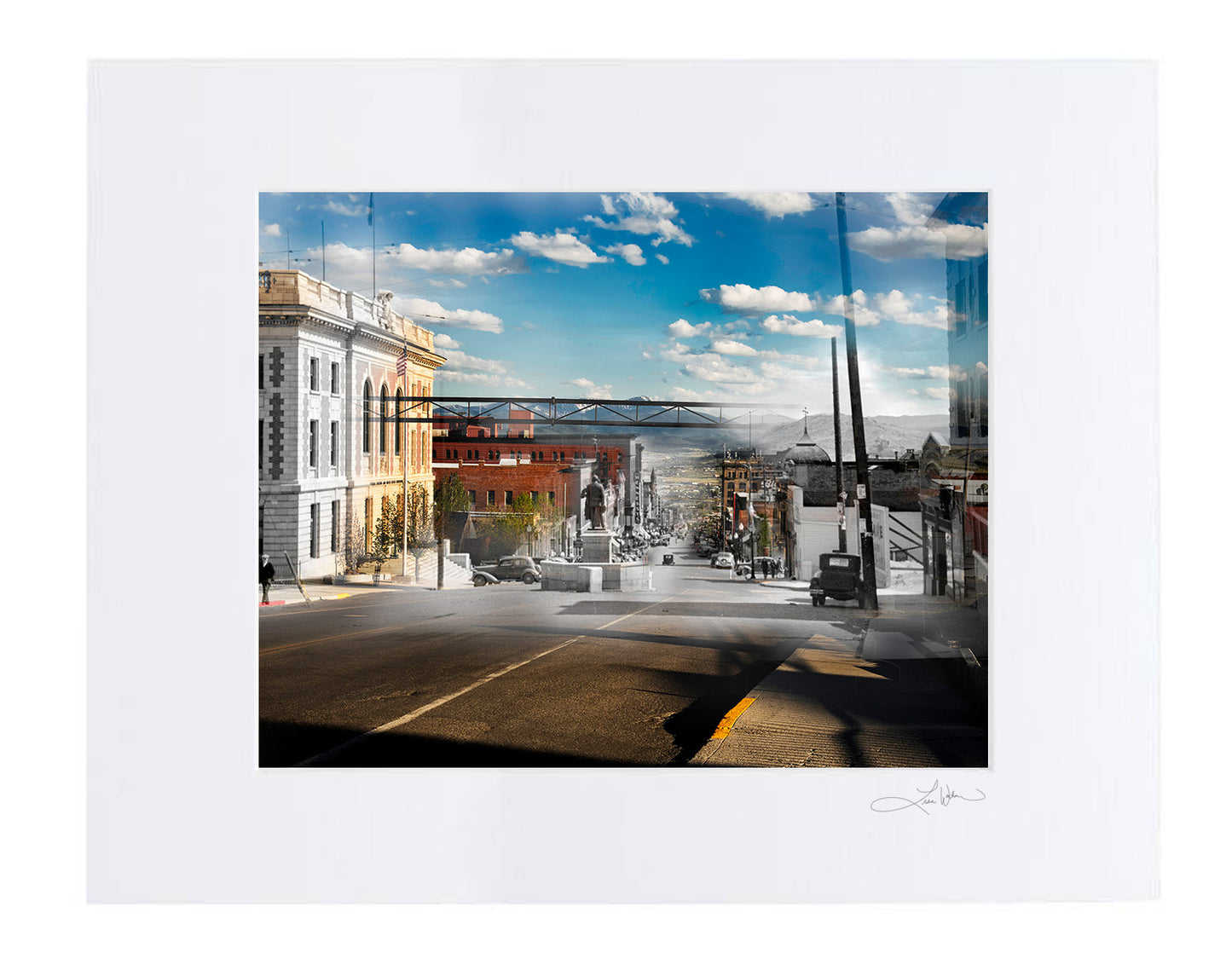 Marcus Daly Statue on Main Street - Matted Print
