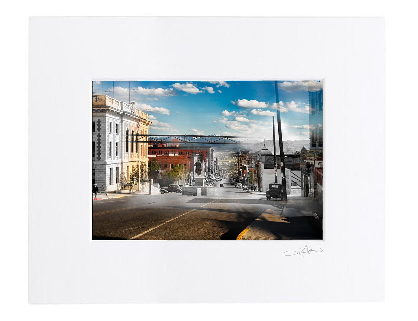 Marcus Daly Statue on Main Street - Matted Print