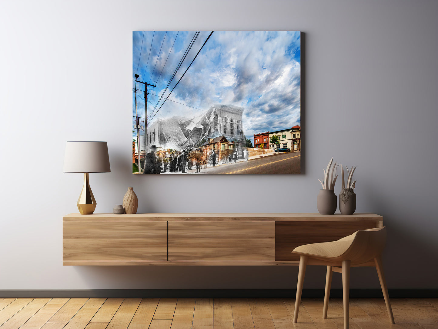 Miners Union Building Blown Up - Canvas Gallery Wrap