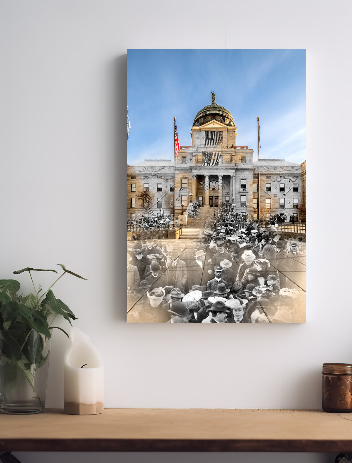 Montana State Capitol Crowd, Pres Roosevelt Speech -  Helena, Montana - Canvas Gallery Wrap