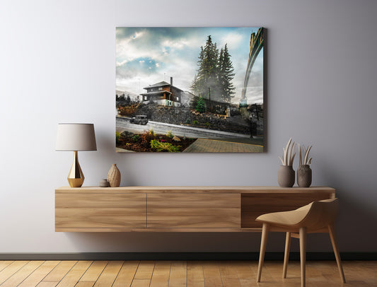 Montana Tech Arch and Hill - Canvas Gallery Wrap