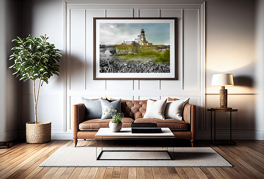 Mountain Con Mine Lawn and Wood - Framed and Matted Print