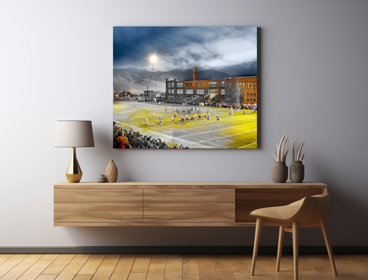 Naranche Stadium Butte High School Football Today vs Historic Cats vs Grizzlies - Butte Montana - Canvas Gallery Wrap