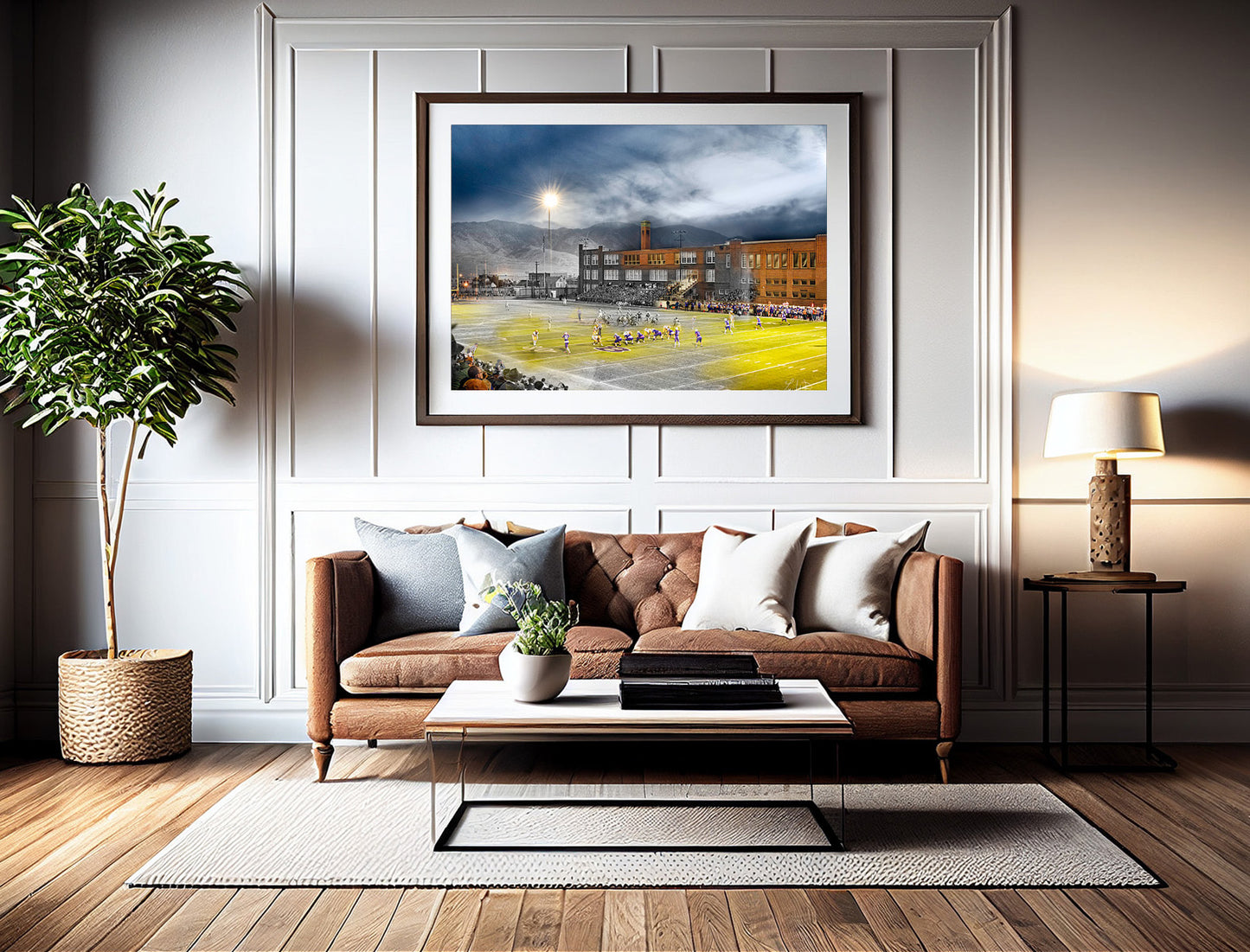 Naranche Stadium Butte High School Football Today vs Historic Cats vs Grizzlies - Butte Montana - Framed and Matted Print