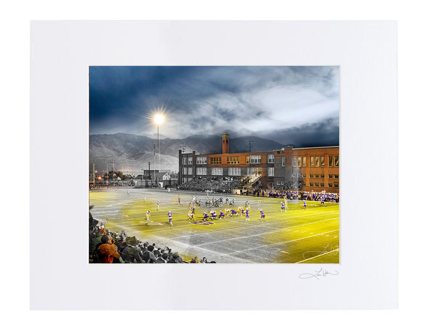 Naranche Stadium Butte High School Football Today vs Historic Cats vs Grizzlies - Butte Montana - Matted Print