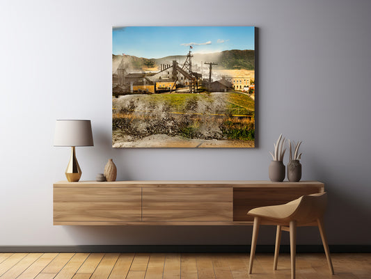 Original Mine Headframe and Dirt - Canvas Gallery Wrap