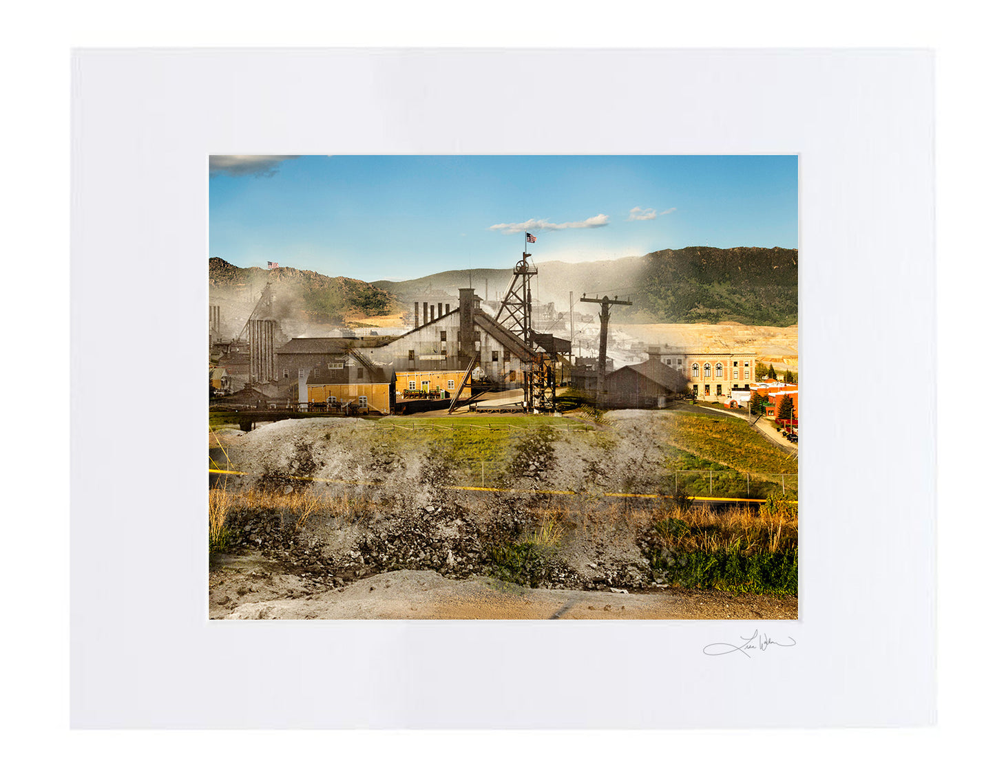 Original Mine Headframe and Dirt - Matted Print