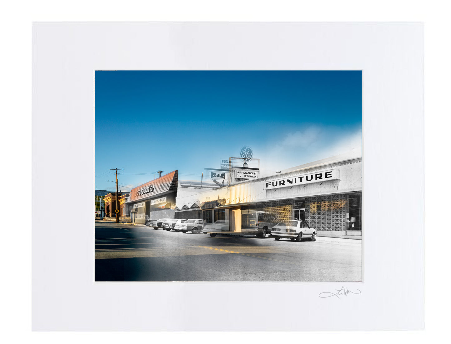 Ossello's and Arizone Ave, Butte, Montana - Matted Print
