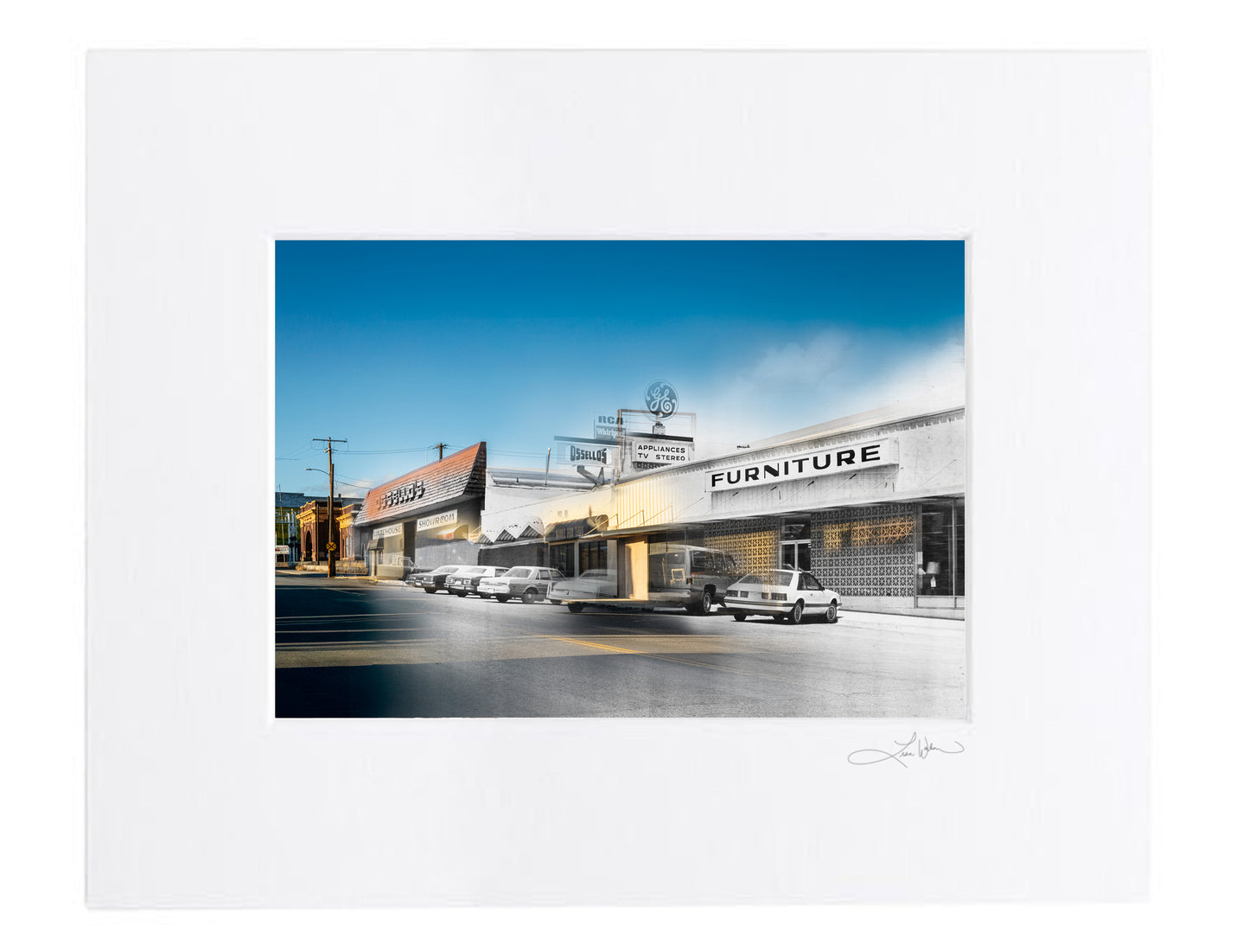 Ossello's and Arizone Ave, Butte, Montana - Matted Print