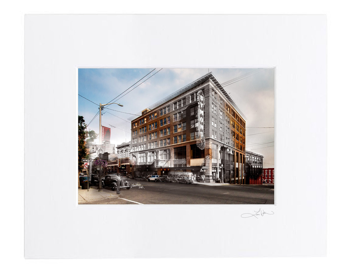 Phoenix Building and Symons - Matted Print