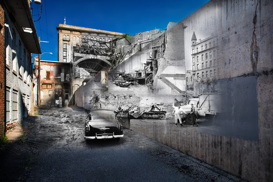 Rialto Theater Demolition From Alley - Matted Print