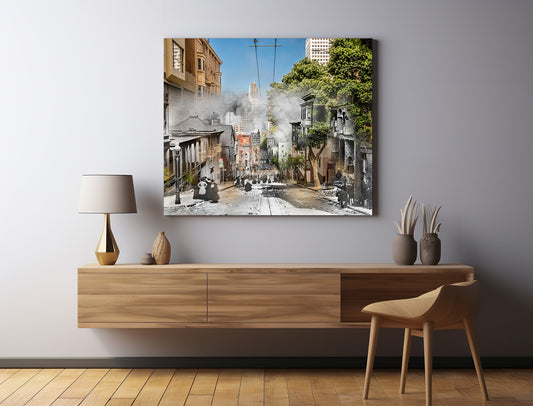 1906 Earthquake from Sacramento St, San Francisco, California - Canvas Gallery Wrap