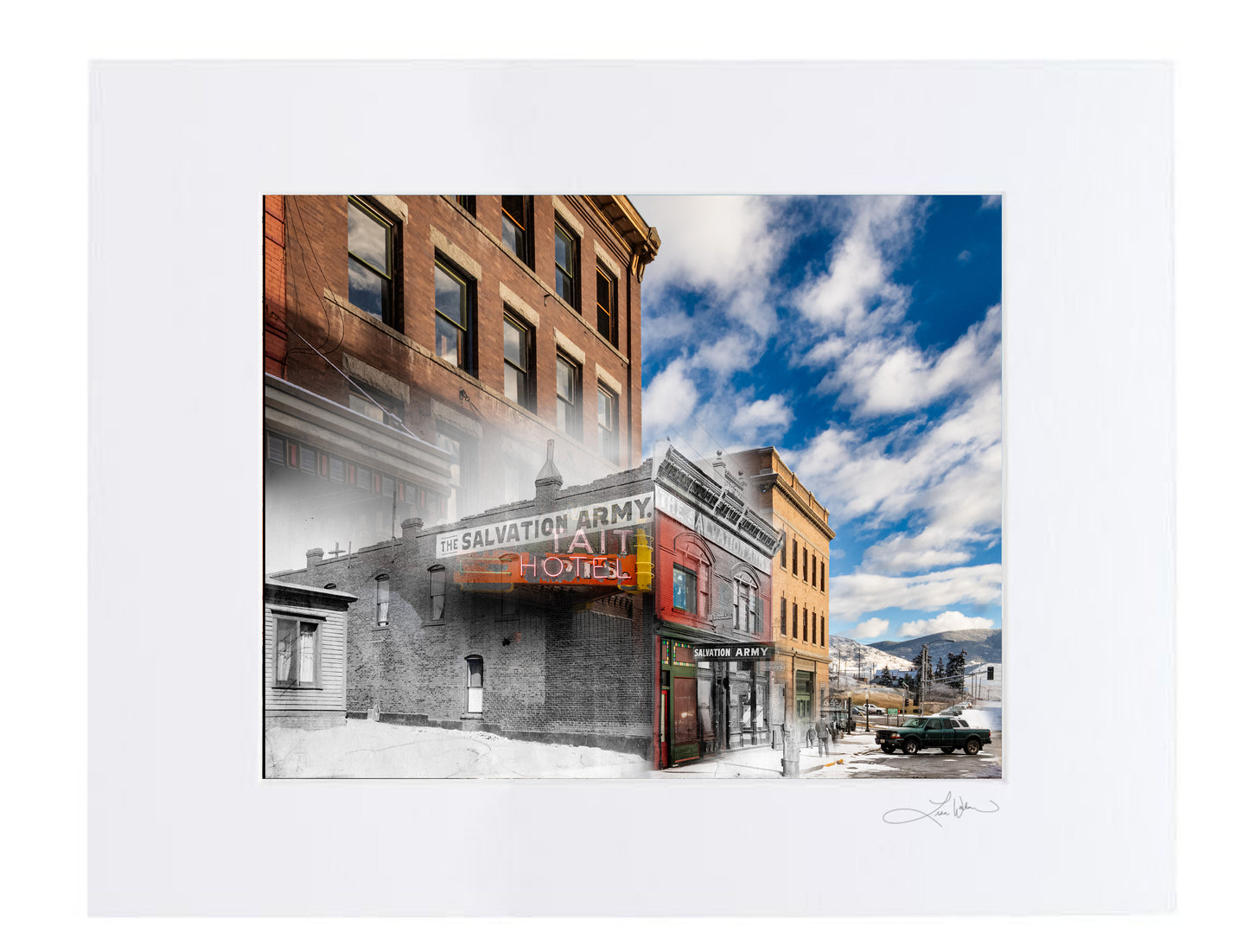 The Salvation Army, Broadway Street -  Butte, Montana - Matted Print