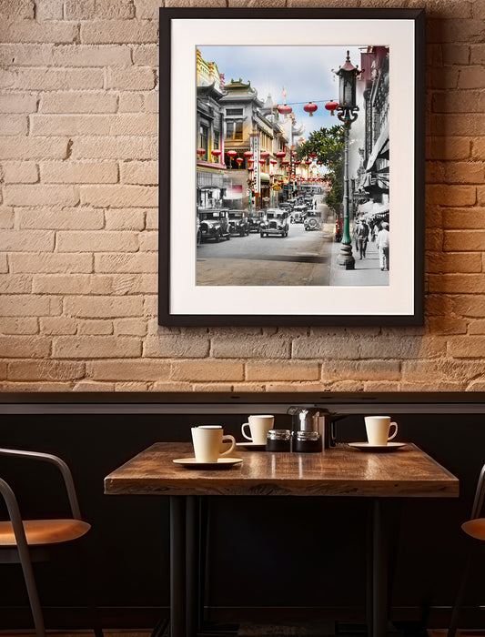 Chinatown -  San Francisco, California - Framed and Matted Print