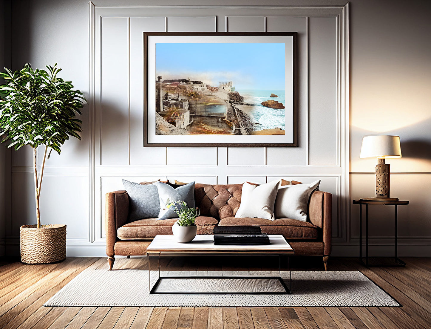 Sutro Baths, Ocean Beach - San Francisco, California - Framed and Matted Print