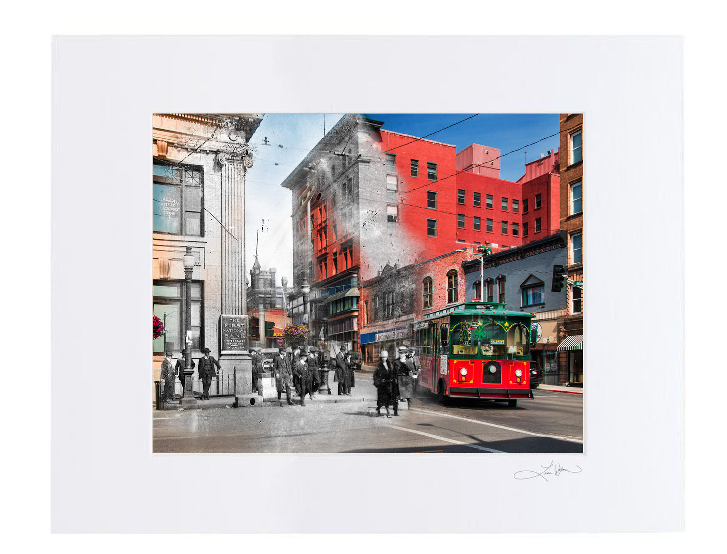 Take a Ride Through Time & Trolley - Matted Print