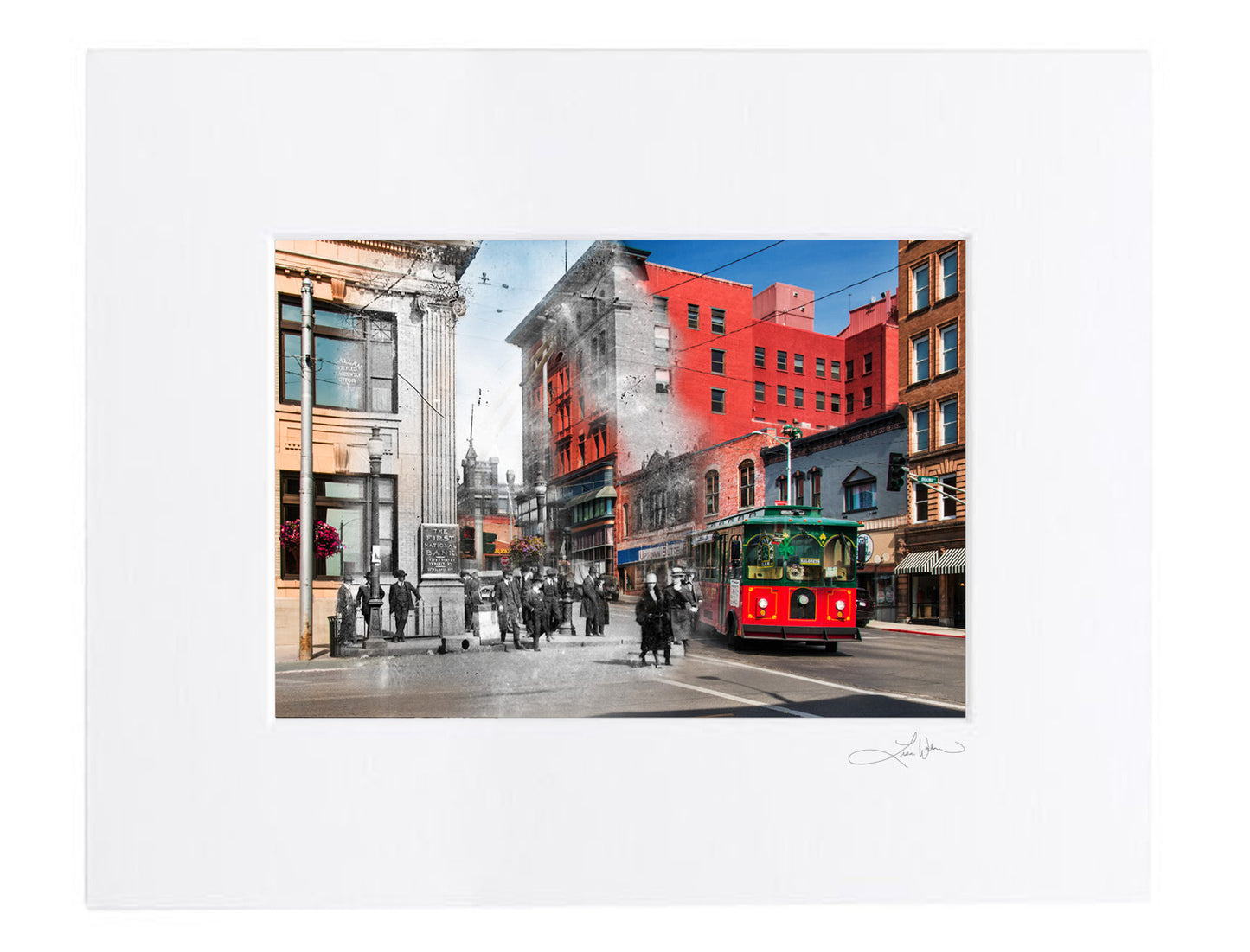 Take a Ride Through Time & Trolley - Matted Print