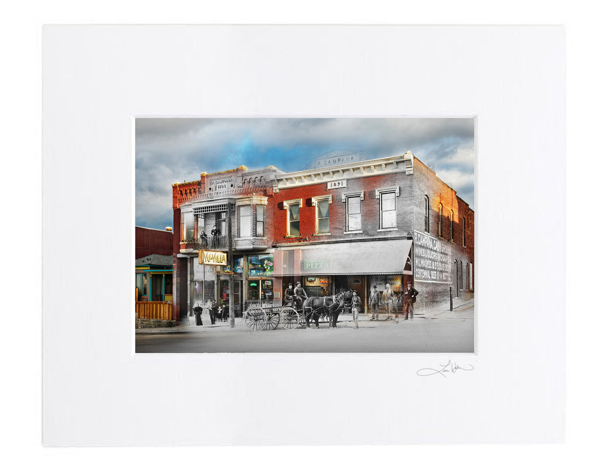 Vu Villa Butte, Montana - Matted Print
