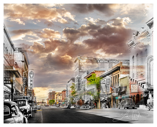 Park Street and Miners Hotel - Matted Print