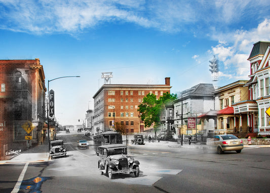 YMCA, Motherlode and Fox Theatres - Matted Print