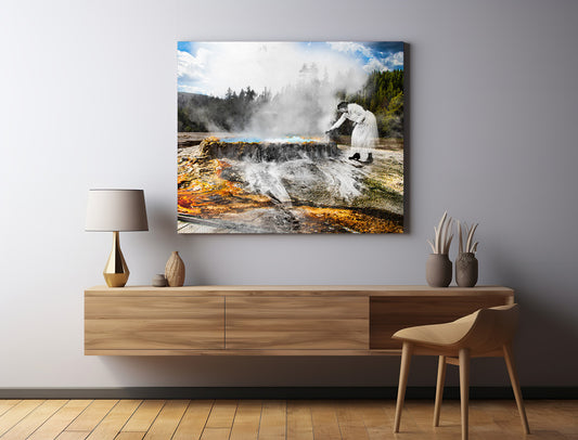 Punch Bowl with Woman - Canvas Gallery Wrap