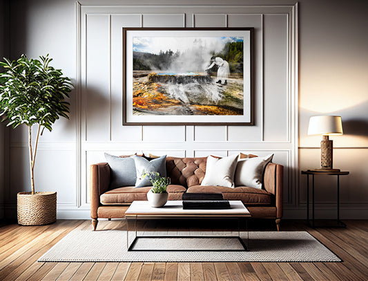 Punch Bowl with Woman - Framed and Matted Print