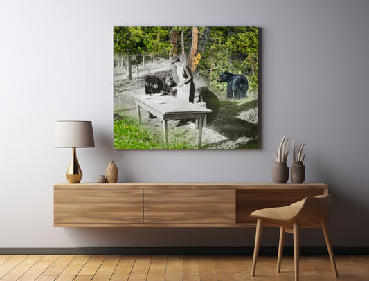 Bear Snack and Picnic - Canvas Gallery Wrap