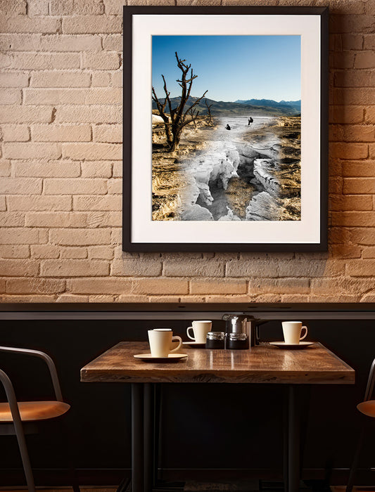Crater at Mammoth Hot Springs, Yellowstone - Framed and Matted Print
