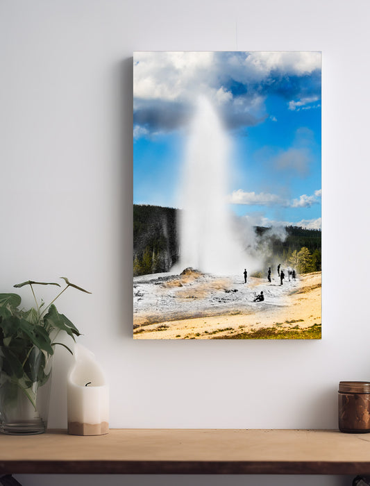 Old Faithful Painter, Yellowstone - Canvas Gallery Wrap