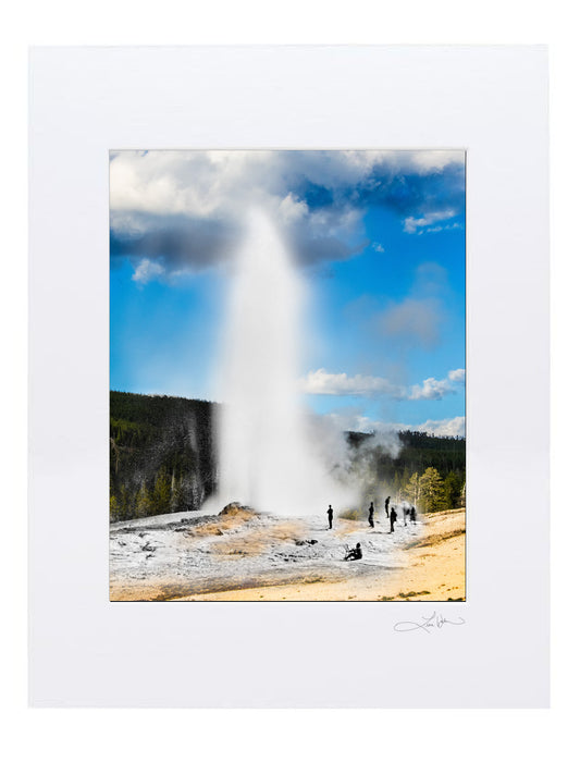 Old Faithful Painter, Yellowstone - Matted Print