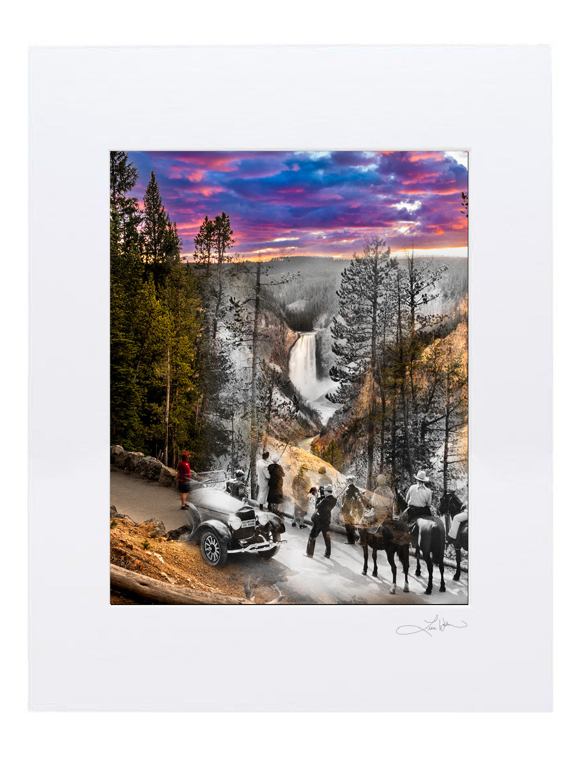 Artist Point at The Grand Canyon of The Yellowstone: Yellowstone National Park - Matted Print