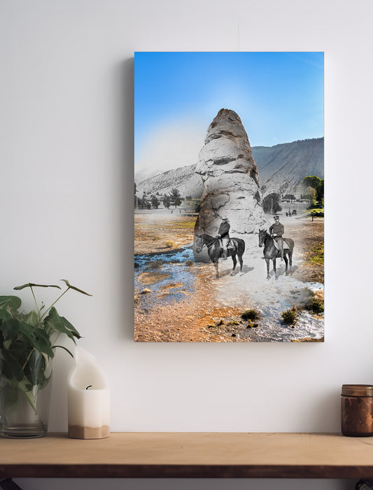 President Roosevelt at Liberty Cap, Mammoth Hot Springs - Canvas Gallery Wrap