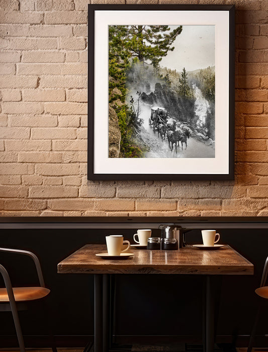 Virginia Falls, Yellowstone - Framed and Matted Print