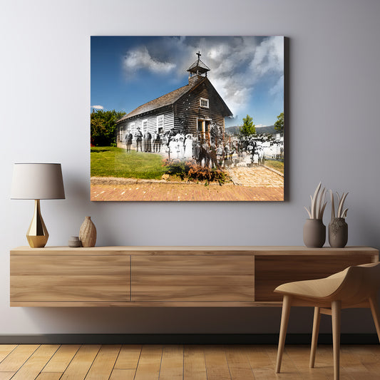 St. Patrick Church in Browns Gulch now WMOM, Butte, Montana - Canvas Gallery Wrap